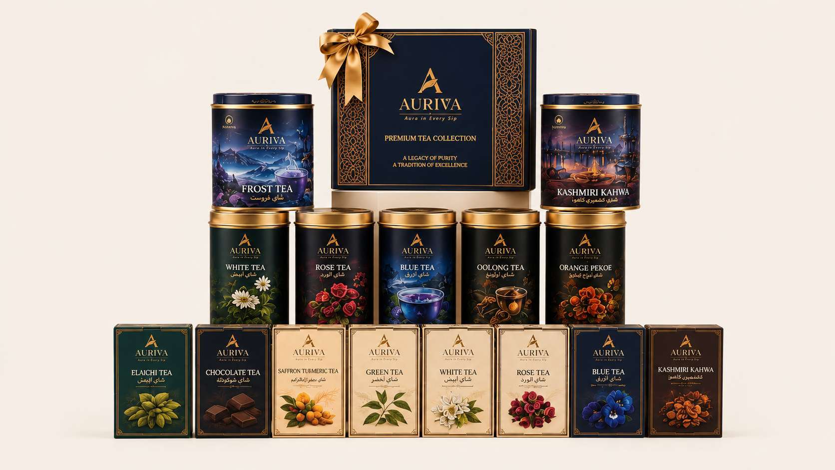 Auriva premium tea presentation